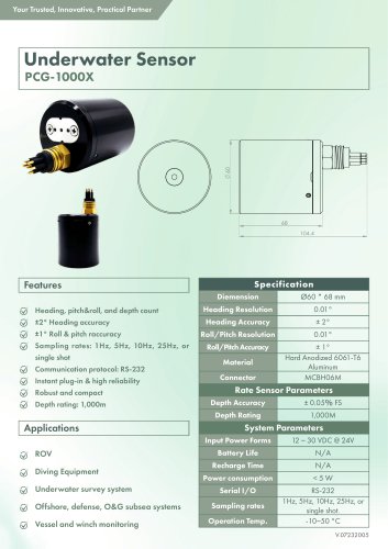 Sensor (PCG-1000X) Datasheet