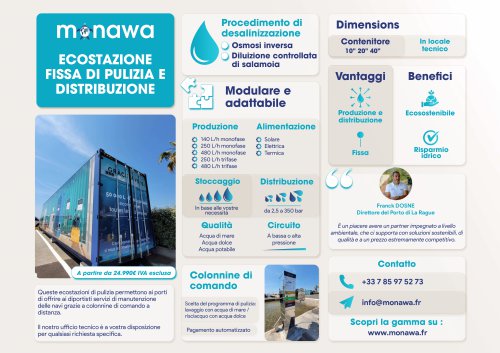 Ecostazione fissa di pulizia e distribuzione