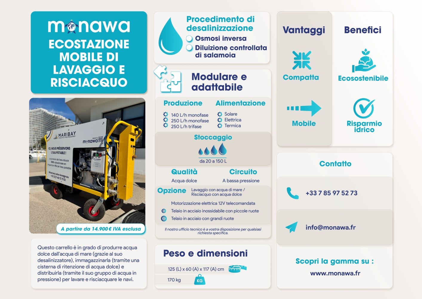 Ecostazione mobile di lavaggio e risciacquo - Ecotank - Monawa