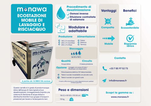 Ecostazione mobile di lavaggio e risciacquo