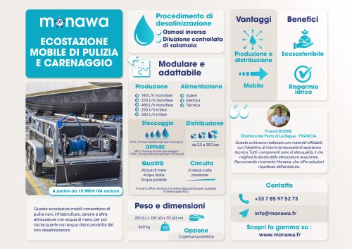 Ecostazione mobile di pulizia e carenaggio