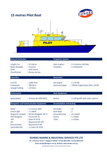 15m Pilot Launch / Crew Boat